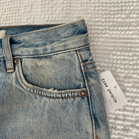 Free People We the Free Harvest Bell Denim Distressed Skirt - Picture 5 of 8